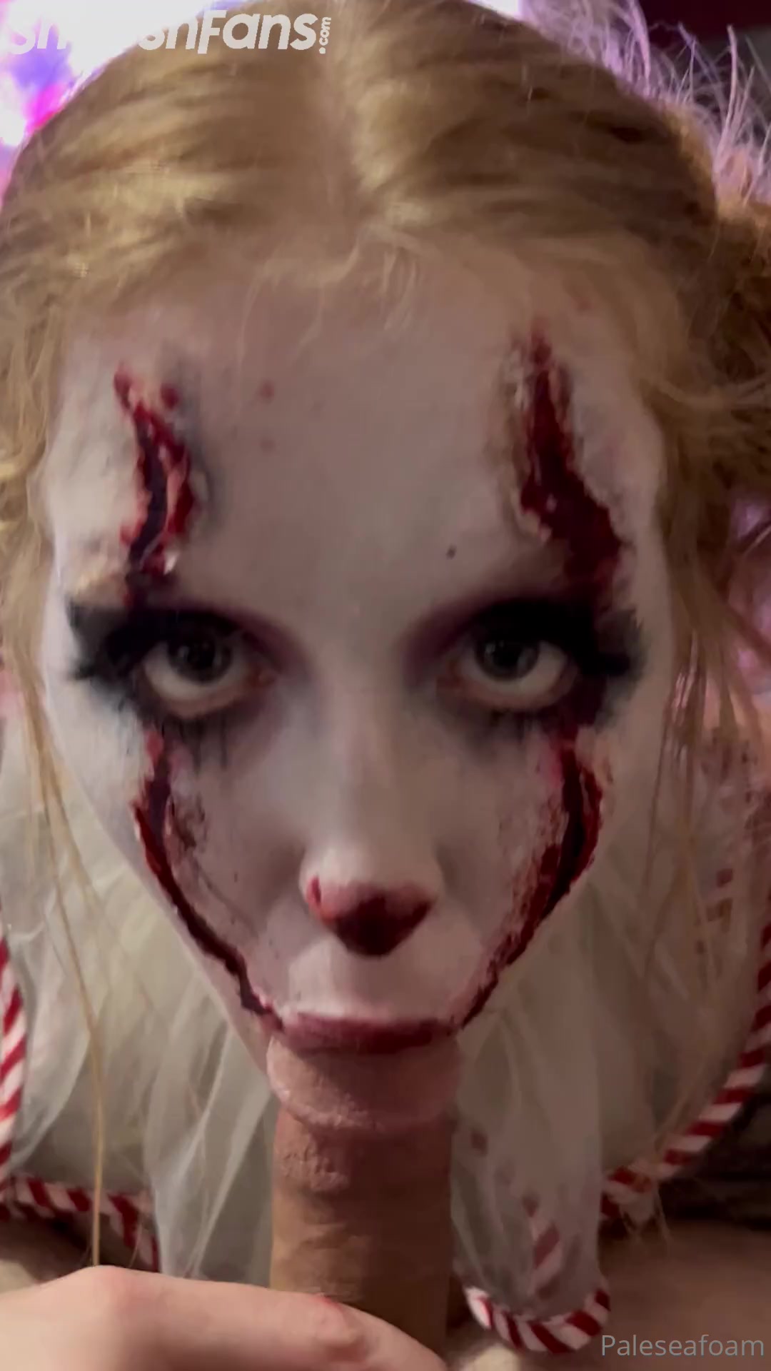 Paleseafoam – The Spooky Clown Deep Throat Blowjob Video